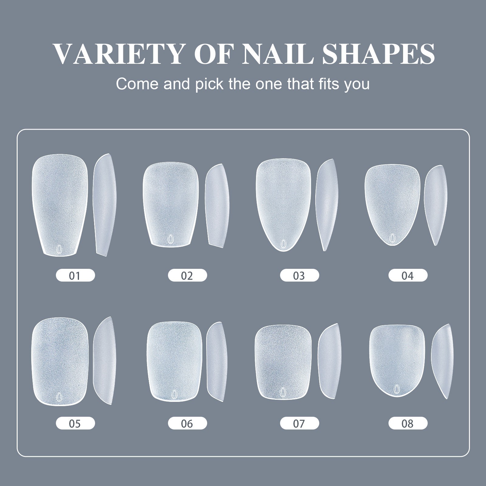 150Pcs Ballerina Coffin Square Matte Nail Art Tips Full Cover False Nails 15Size