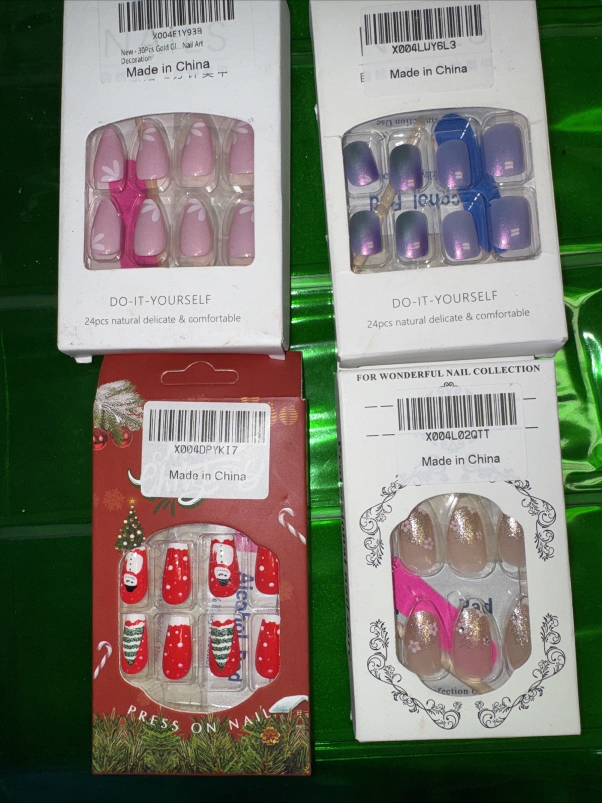 Lot of 20 Press On Nails Mixed Designs DIY False Nails Some New