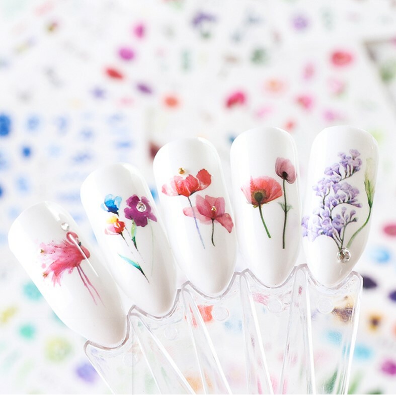 Nail Art Water Stickers Slider Transfer Decal Flowers Rose Clover DIY NS5