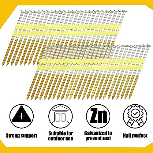 3″ x 0.120″ Framing Nails, 1000 Count, Galvanized, Ring Shank, 21 Degree