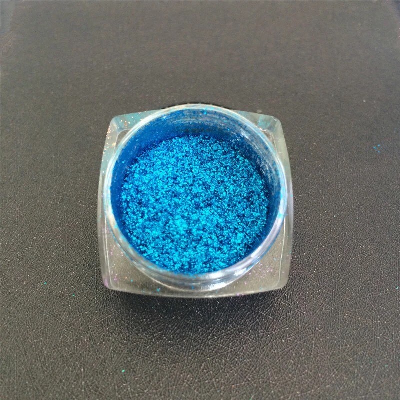 LIGHT BLUE Nail Mirror Powder Platinum Effect Chrome Nails Shining Pigment