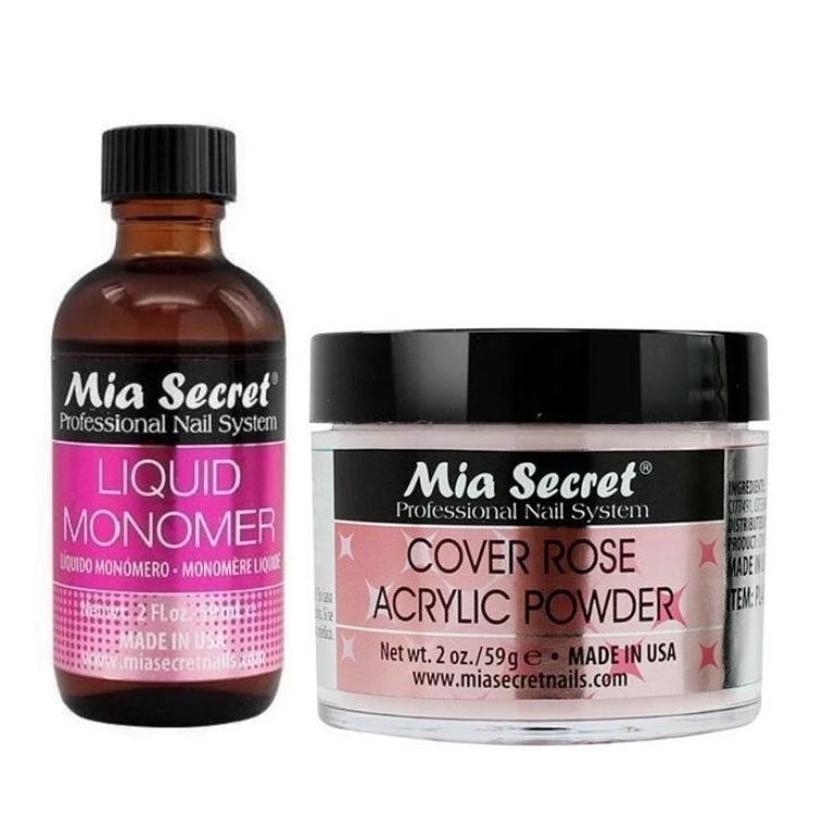 Acrylic Nail Powder Cover Rose + Liquid Monomer 2 oz Set Mia Secret – USA