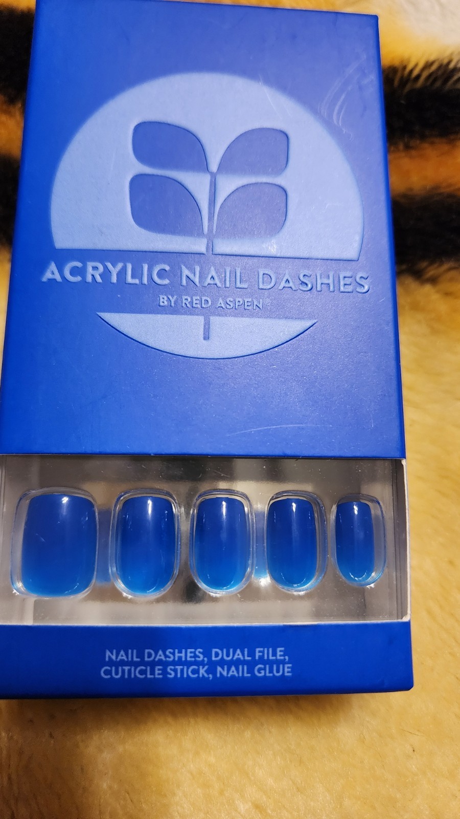 Red Aspen Nail Dashes Vibrant Verbena Short Coffin Press On Nails New