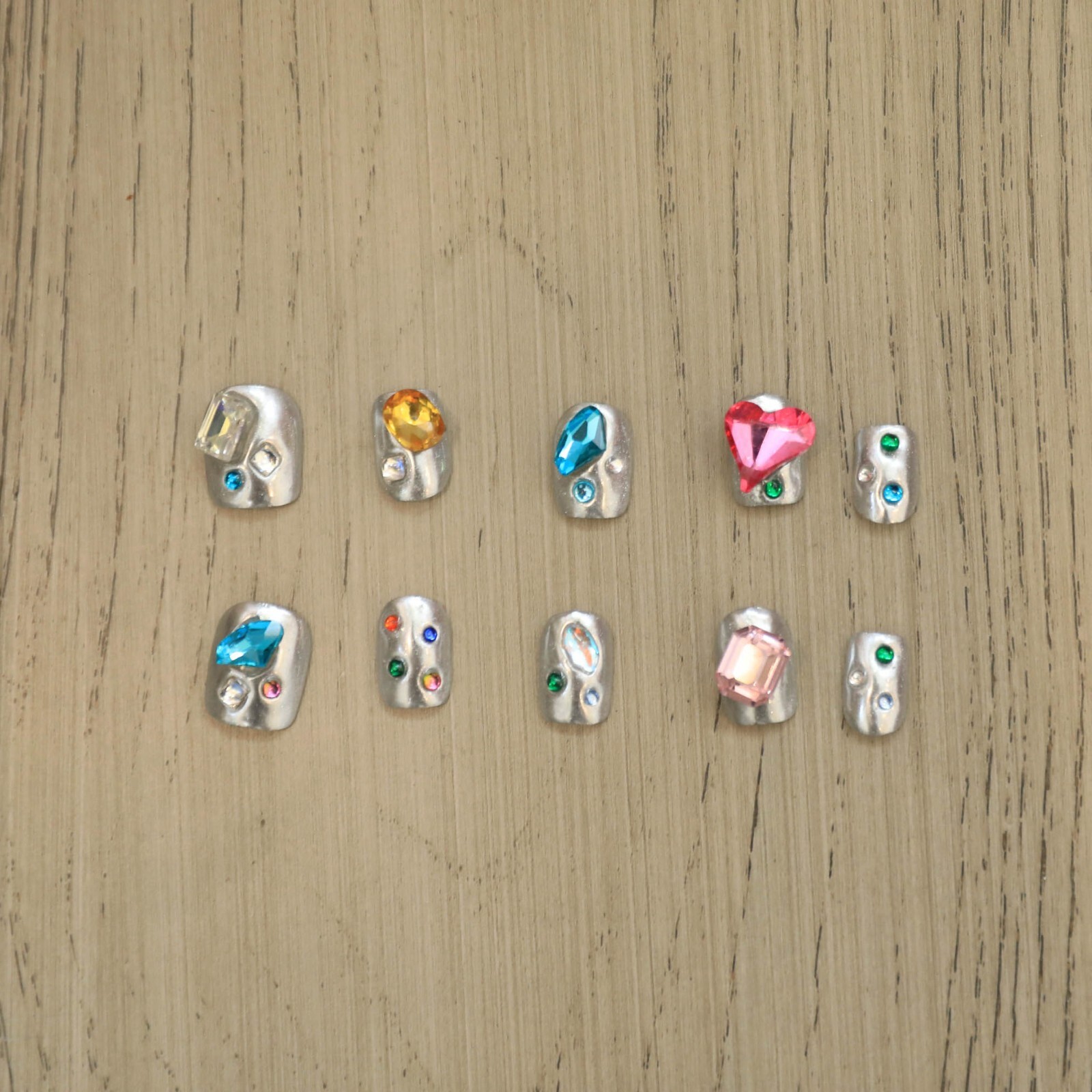 15Pcs Dazzling Diamond Nail Art By Handmade