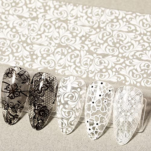10 Rolls Lace Nail Art Foil Transfer Sticker Sexy Nail Foil Stickers Decals