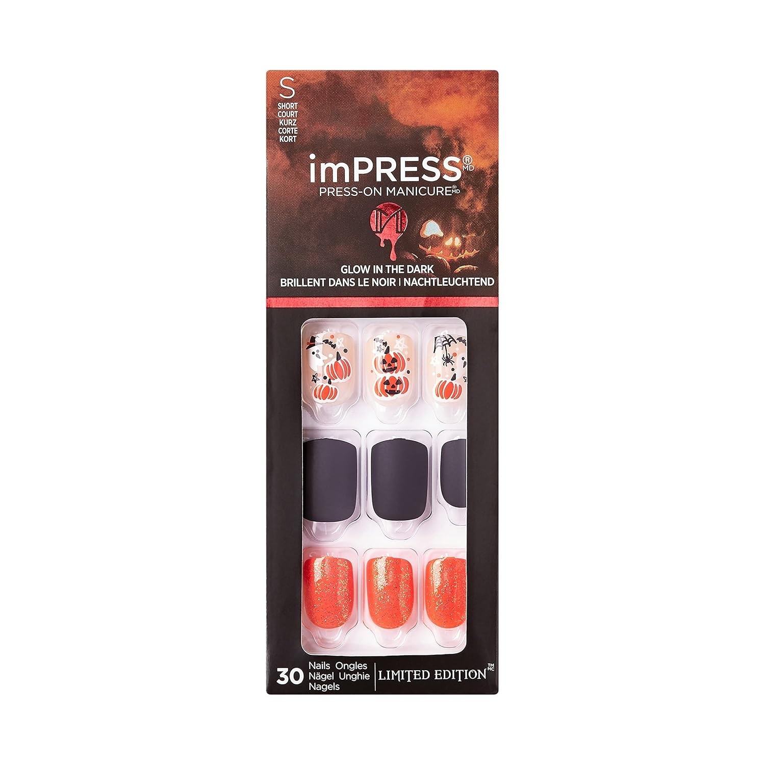 KISS imPRESS Limited Edition Halloween Press-On Nails Glow-In-The-Dark