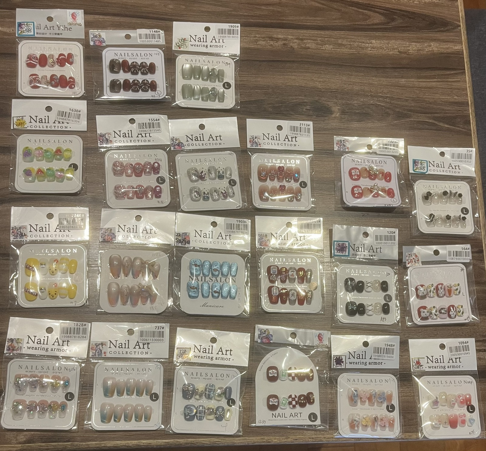 21 Set Lot , Get 21 pairs of 100% handmade press-on nails for just $99.99!