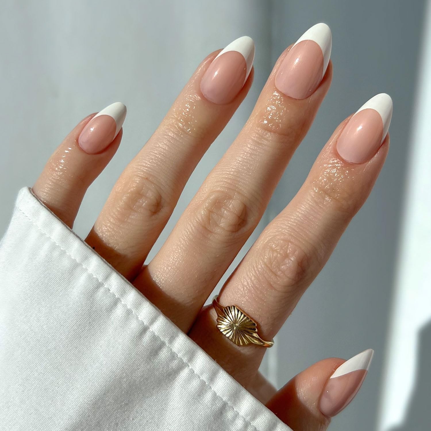 24 Pc Short Almond Glossy Fake Nails with UV Finish | Custom Salon Style