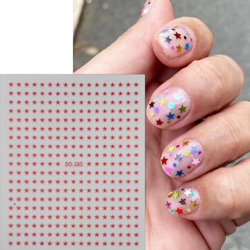 6 Sheets Star Nail Decals for Nail Art 3D Self-Adhesive Star Nail Stickers-2