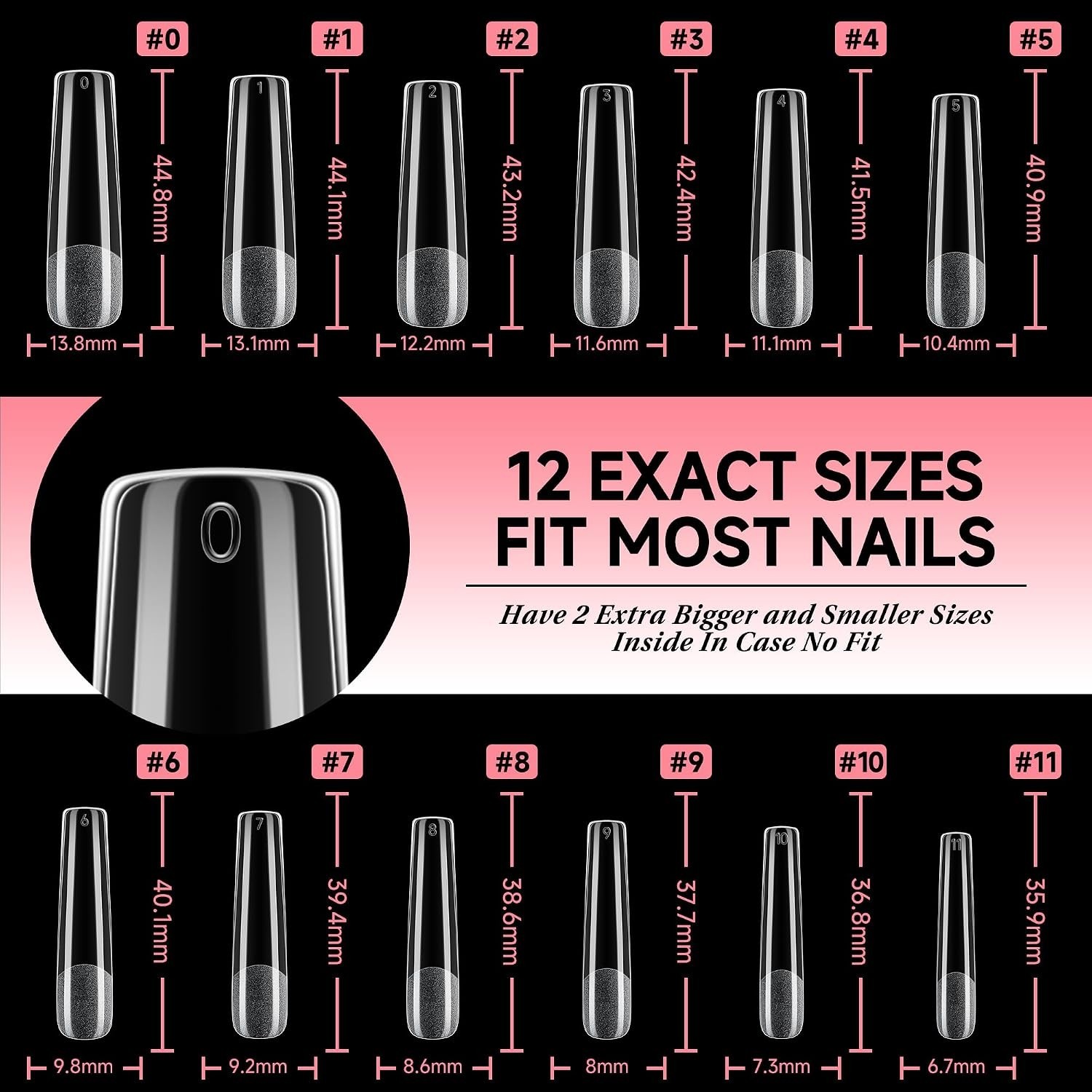 Half Matte Full Coverage Traceless Gel Nail Tips – 216PCS for Creative Designs