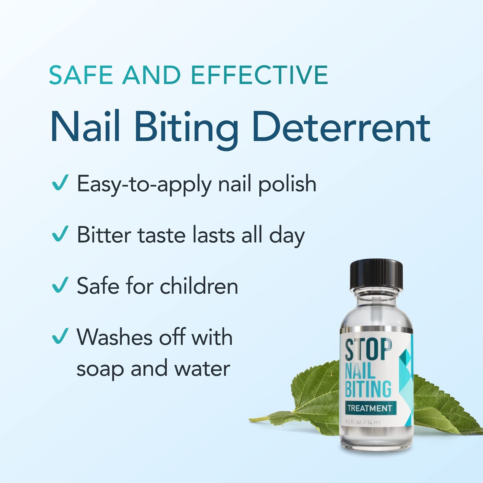 Nail Biting Treatment for Kids & Adults – Bitter No-Bite Polish, Non-Toxic, 0.5