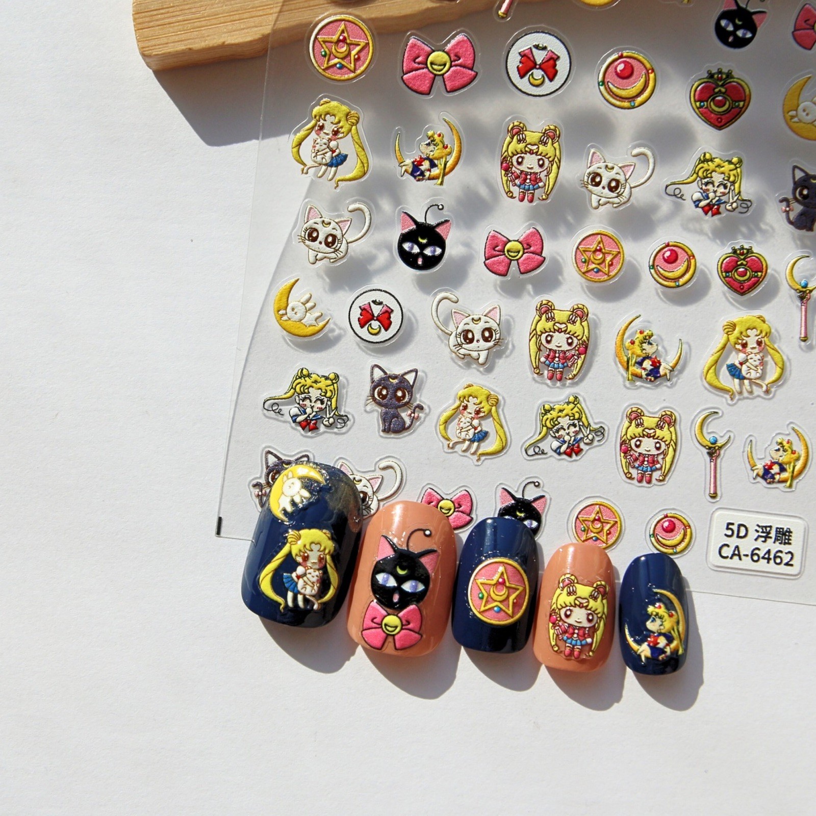 Anime Sailor Moon Nail Stickers 3D Nail Stickers Nail Supplies for DIY Nail