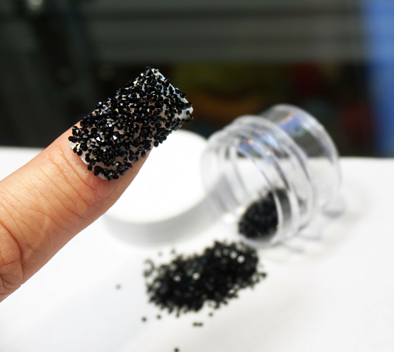 PREMIUM BLACK CRYSTALS FOR NAILS 1000 Pixiecrystals 3D Nail Art Small Gift