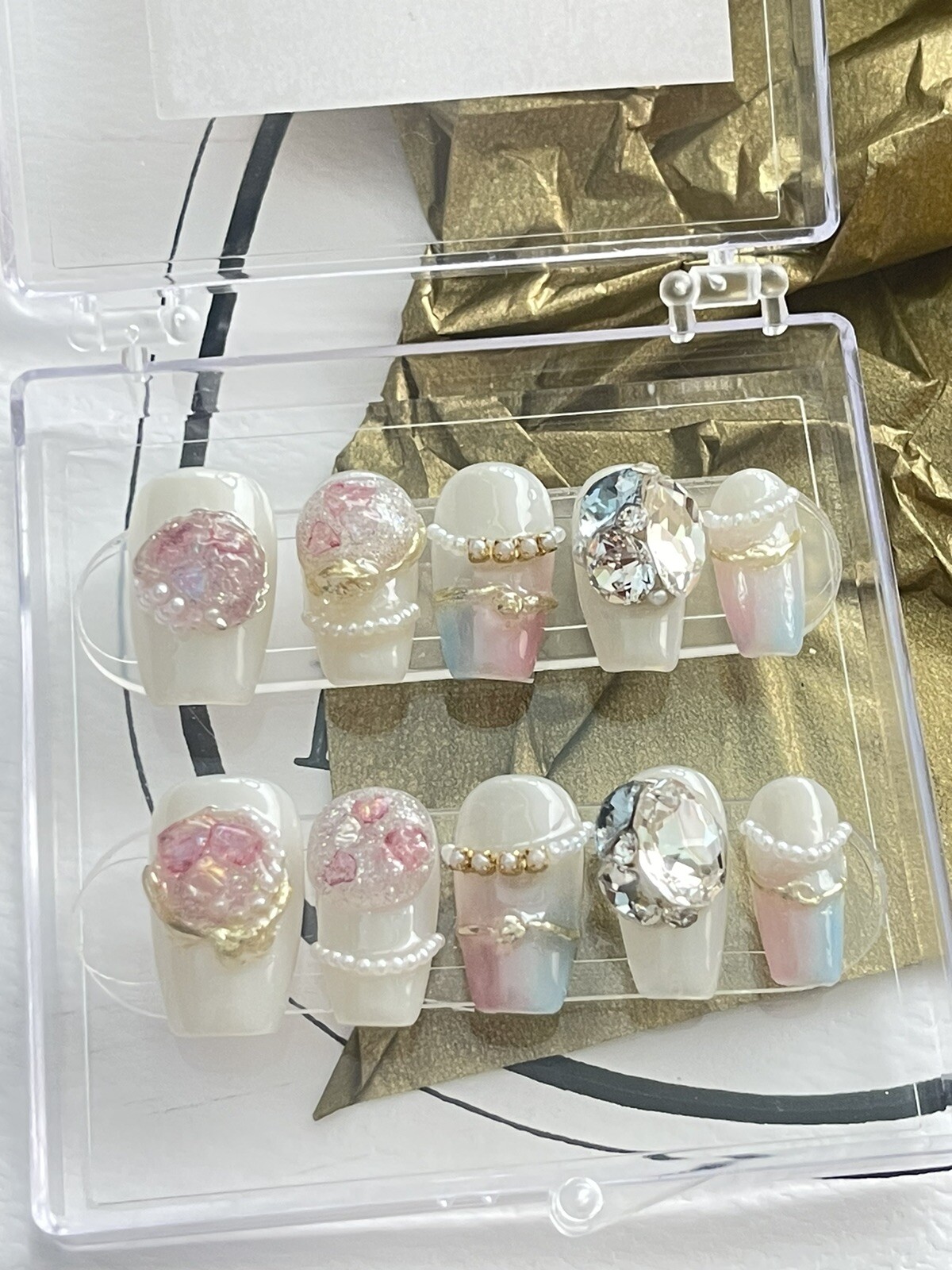 🔥CUSTOM Gel Press On False Nails set /short nail/Handmade size：S：15 11 12 11 9