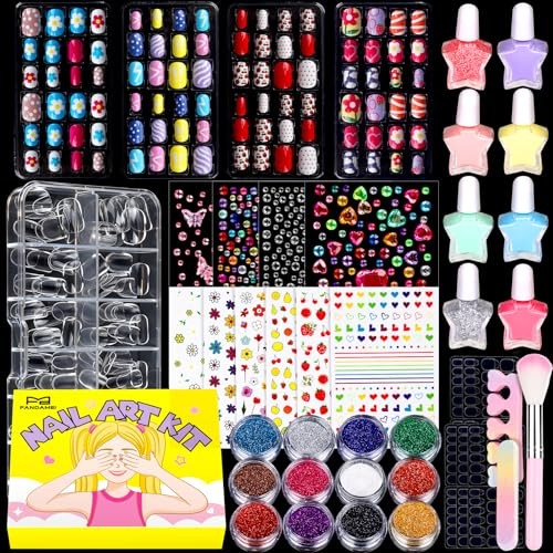 Nail Kit for Girls, Press on Nails for Teens, Nail Polish Set for Girls,
