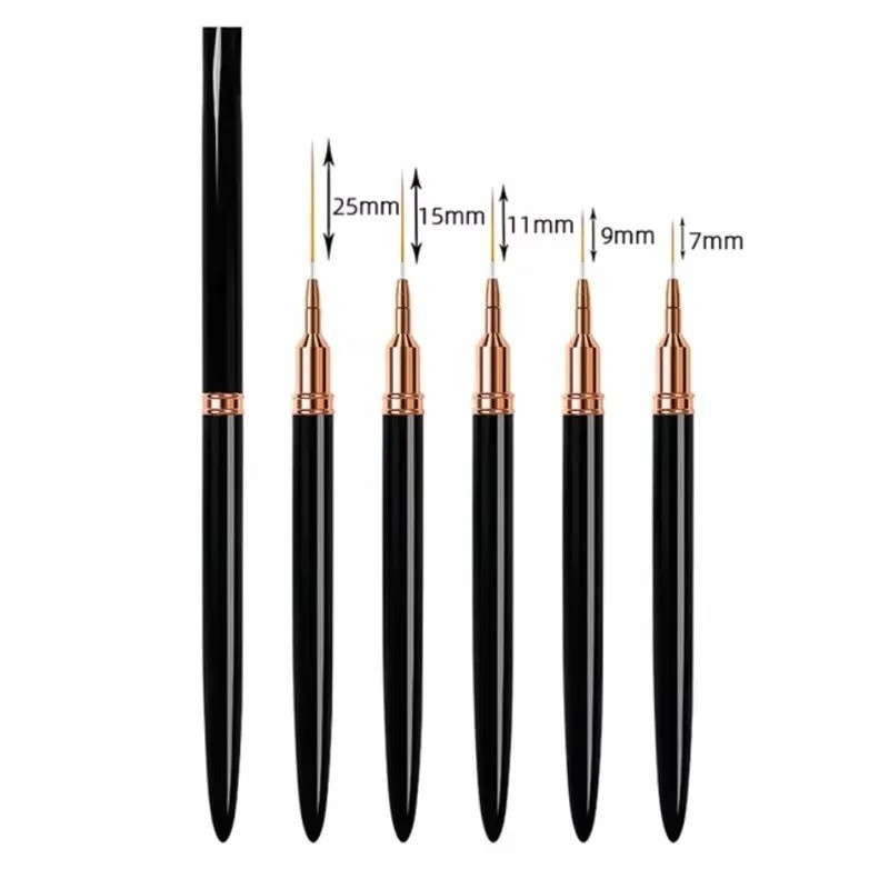 5PCS Nail Art Liner Brush Set UV Gel French Stripe Drawing Tool Kit