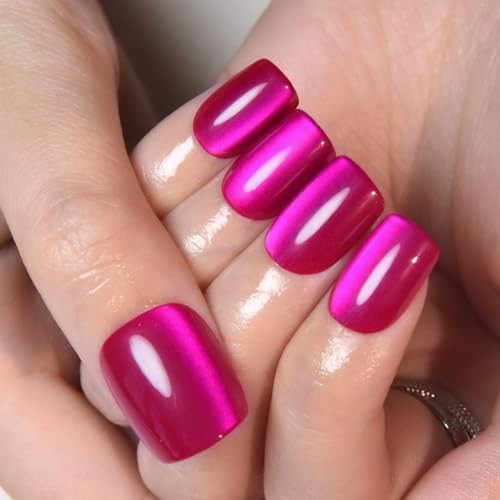 30Pcs Hot Pink Cat Eye Short Square – 30 Ounce – Pack of 1