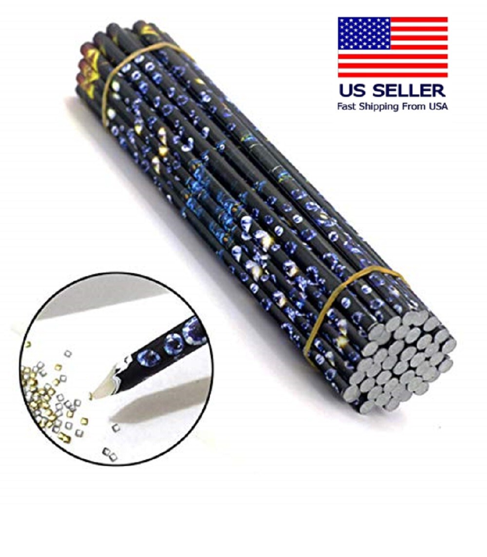 2-Piece Wax Pen Rhinestone Picker – Gem Crystal Nail Art Craft Decor Tool Pencil