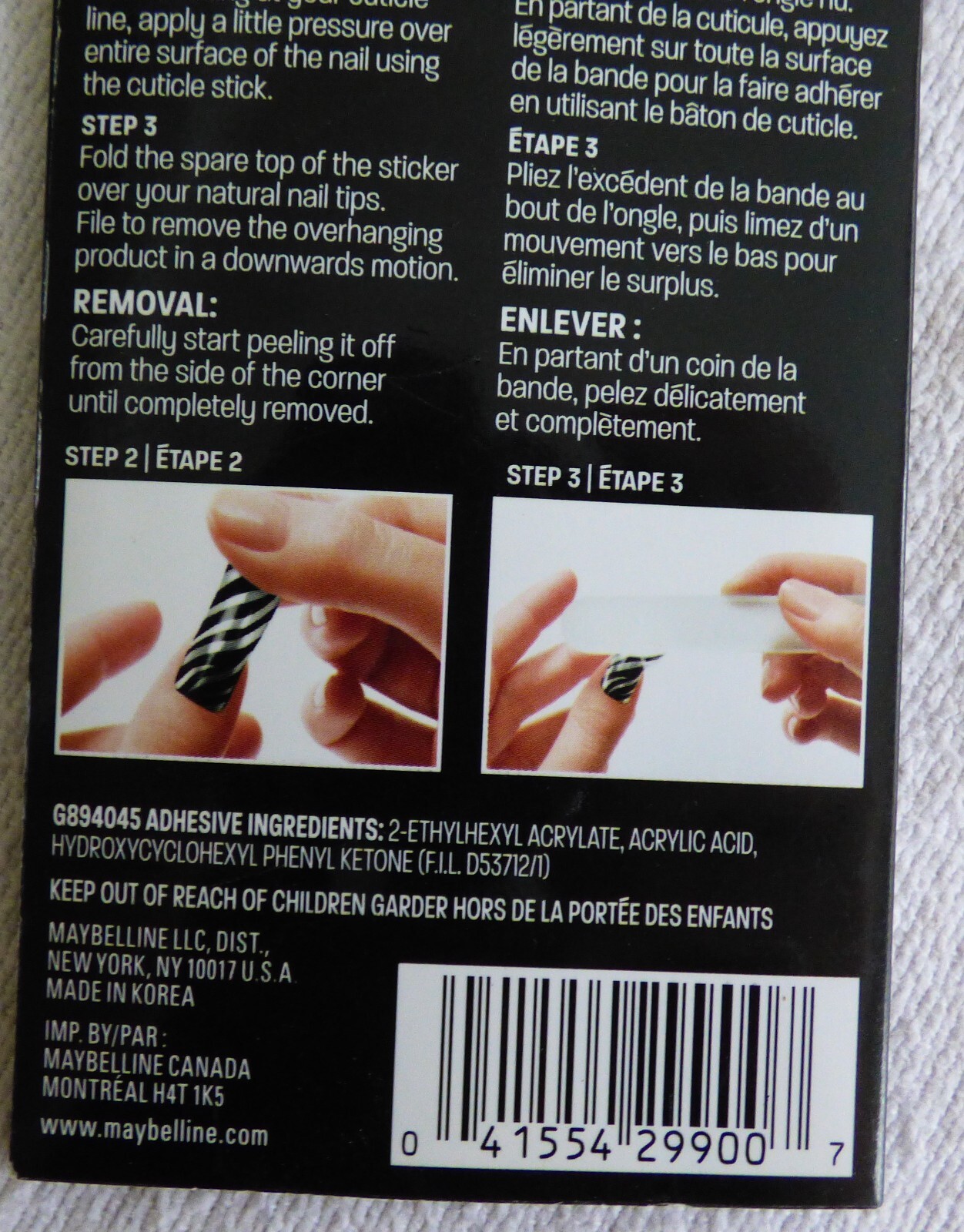 Maybelline # 40 METAL PRISMS Color Show Lmtd Ed Nail Stickers Black Silver Gold