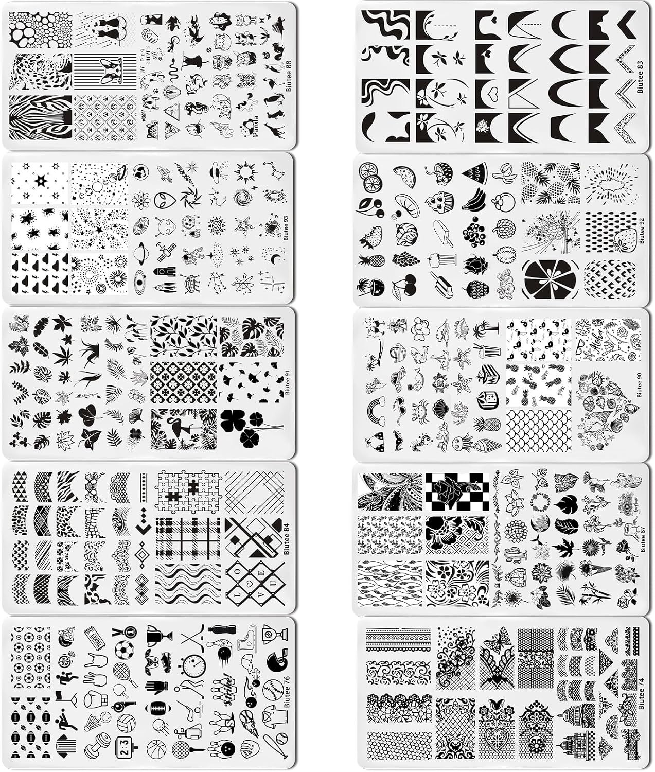10Pcs Nail Stamping Plates Set 8Pcs Nail Stamping Polish Gel | Nail Stamping Kit