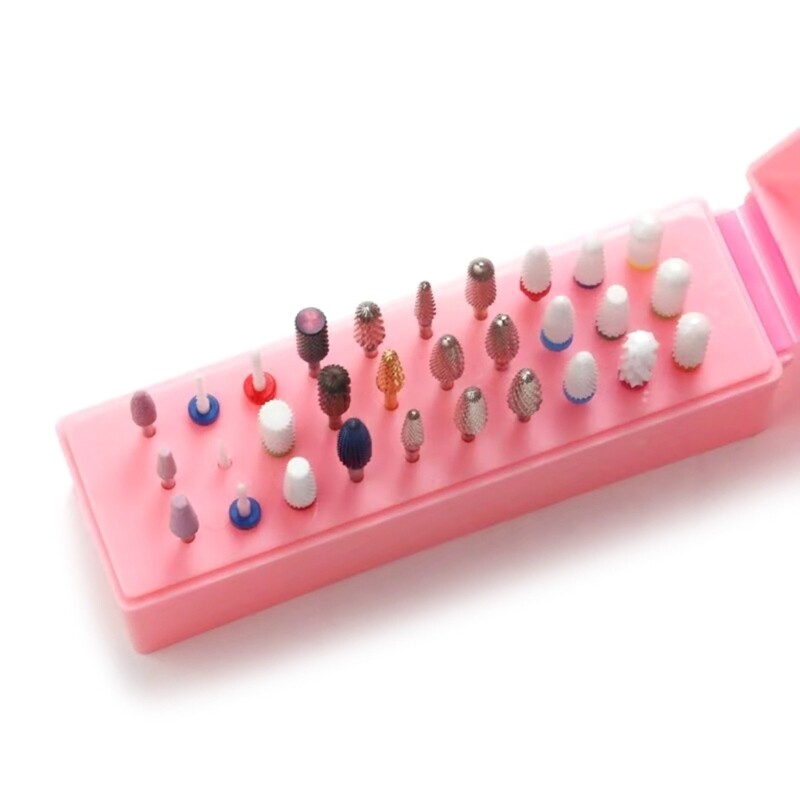 30/48 Holes Art Drill Bits Holder Manicure Milling Cutters Display Contain