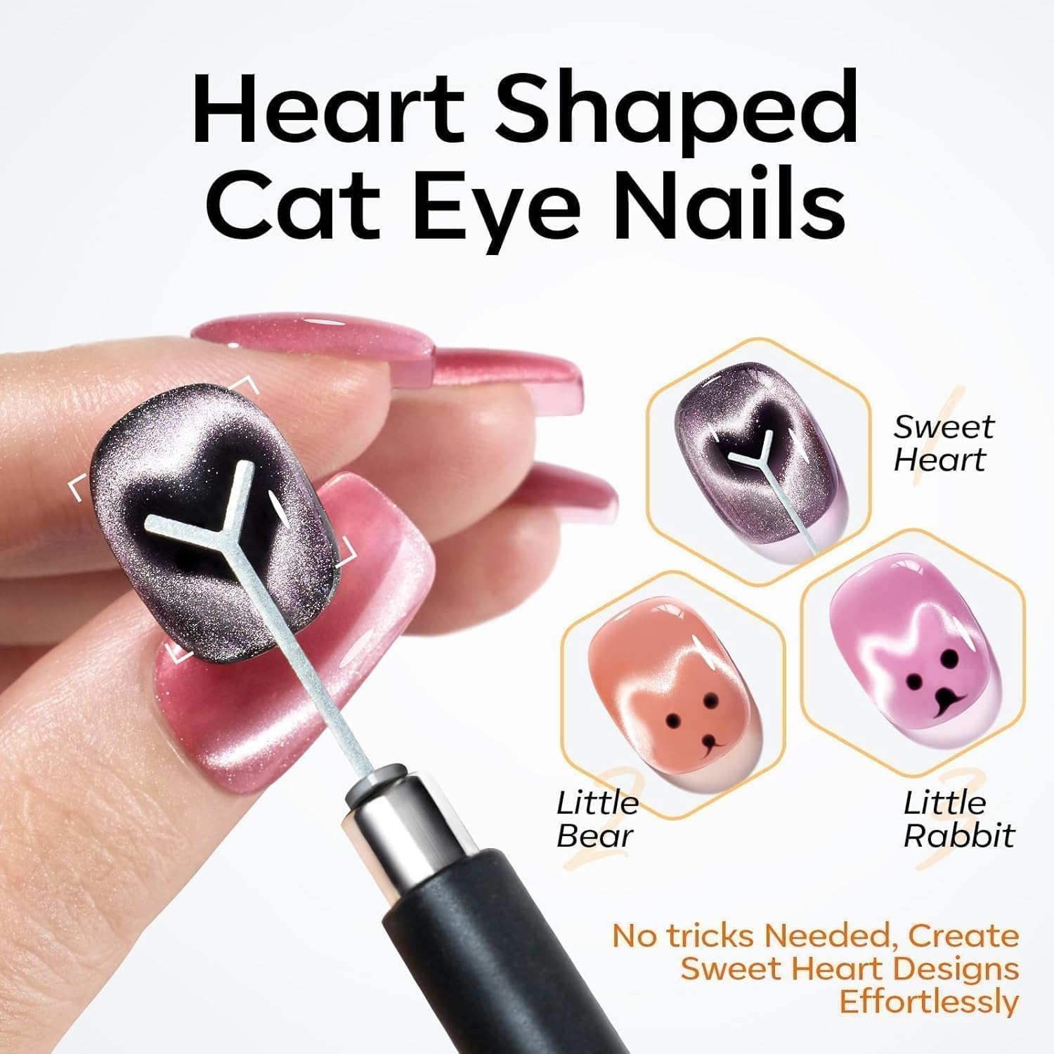 Cat Eye Magnet Set, 15PCS French Cateye Gel Nail Polish Magnet Nail Art Tools Se