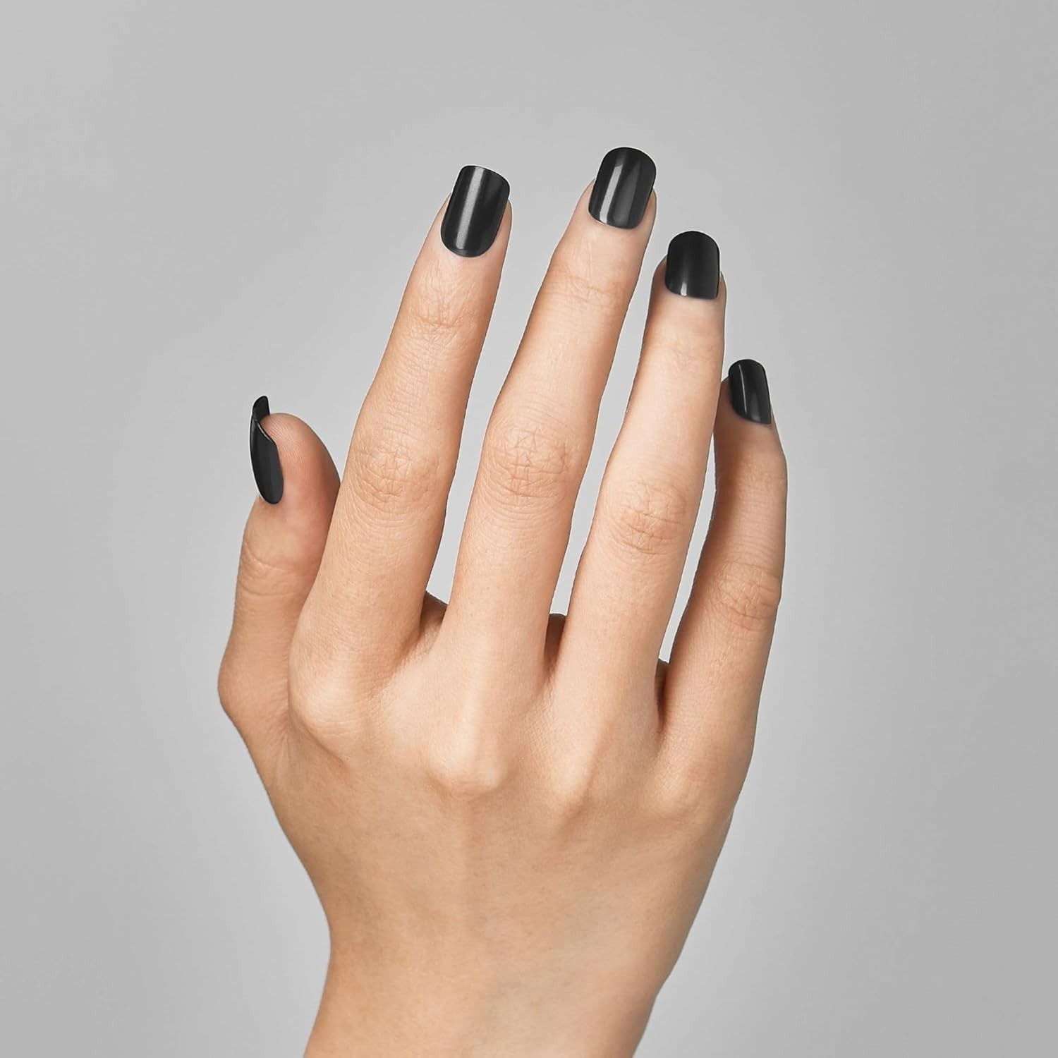 Effortless All Black Short Press-On Nails with Super Hold Adhesive – 30 Count