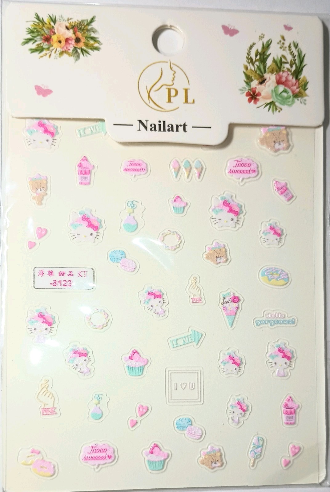 5D Embossed Art Nails Face Phone Stickers Women Girls Nail Art Decoration DIY