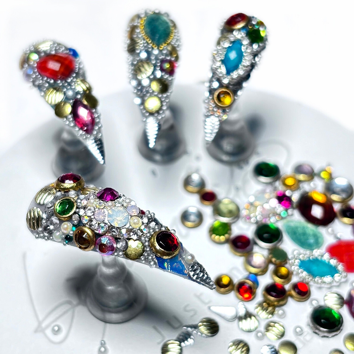 3D Jewelry Nail Charms Alloy Metallic Manicure Accessorie Press On Nails DIY