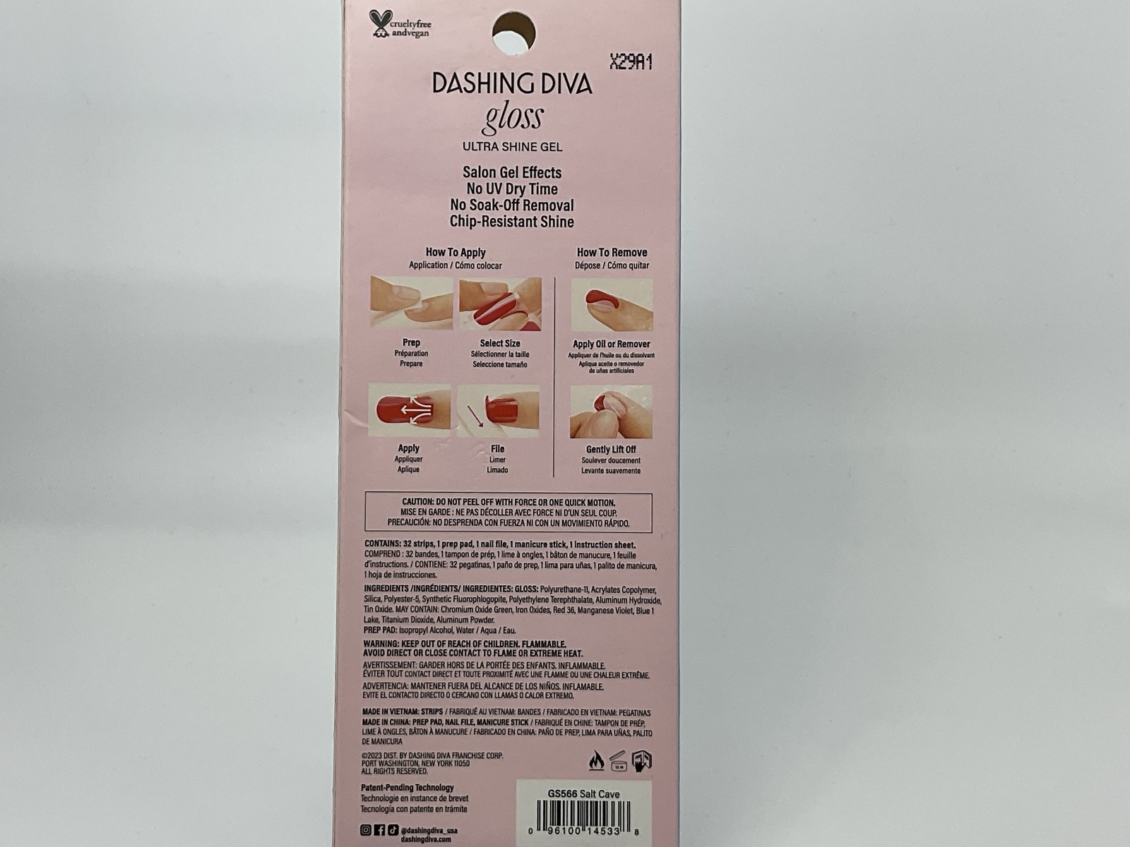Dashing Diva GLOSS Gel Nail Strips Salt Cave 32 Count
