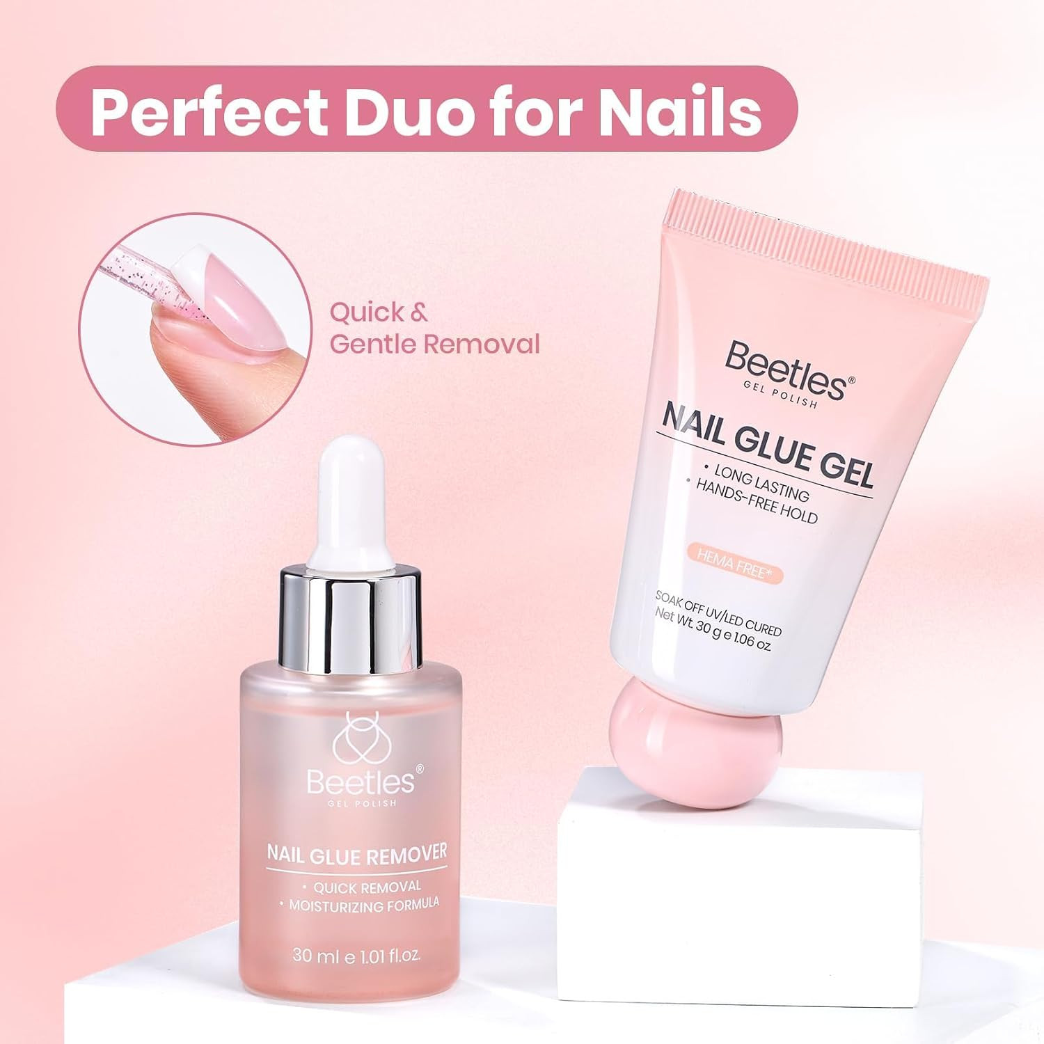 Beetles 30G Solid Nail Glue Gel, Hema-Free & TPO Free | Super Strong for Nail Ti