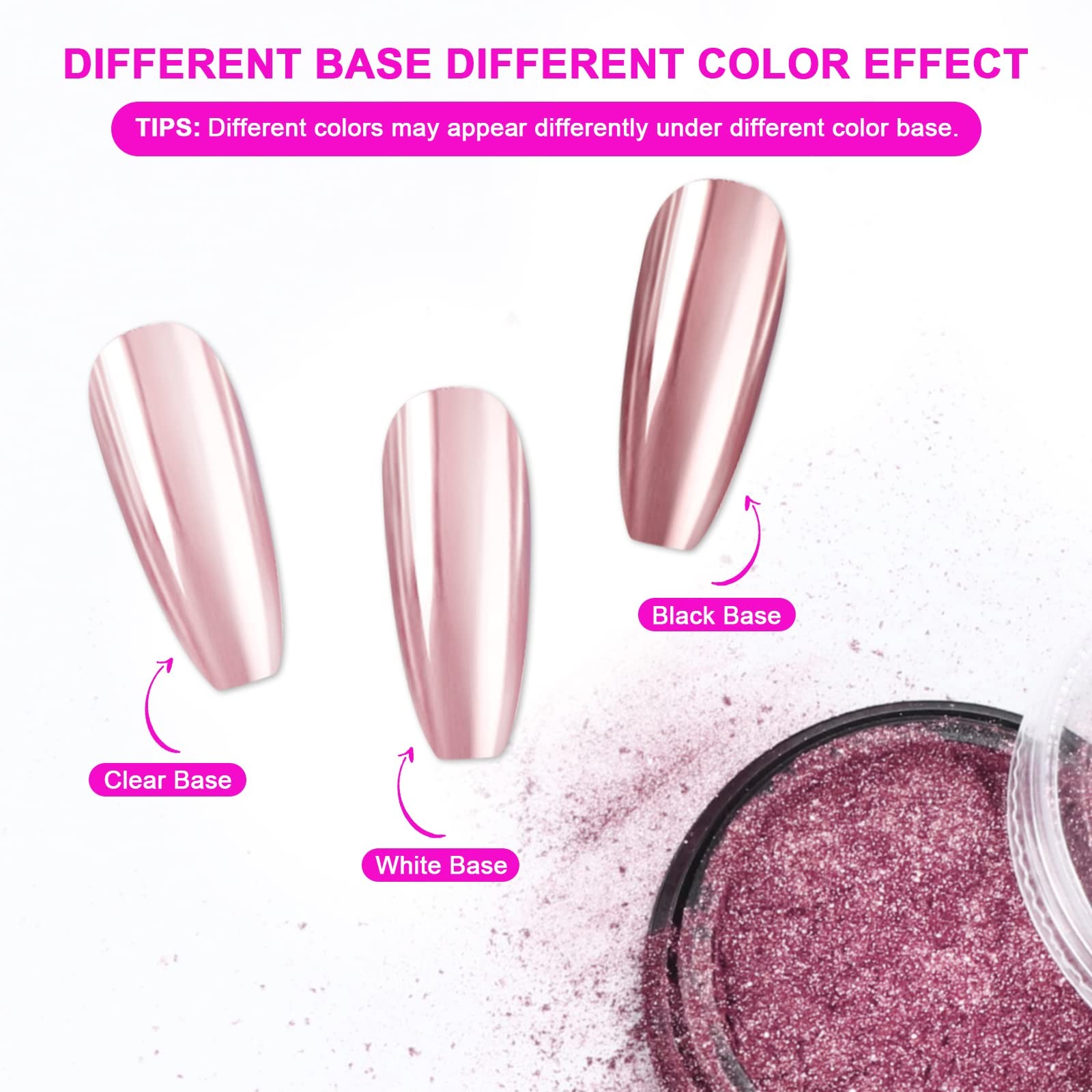 SAVILAND Mirror Chrome Nail Powder Set, 36 Colors | Ultra-Fine Grain-Free For…