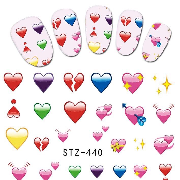 EMOJI NAIL STICKERS Heart Art Decoration nails Hearts Star Beautiful STZ-440