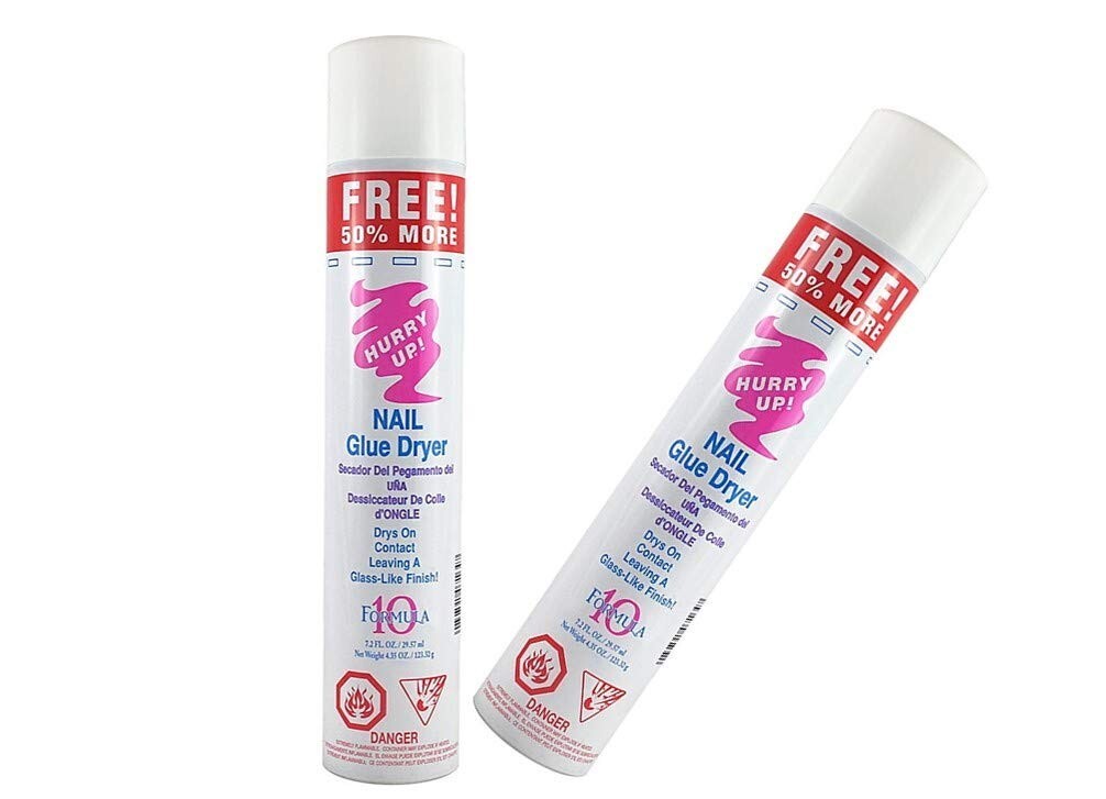 2 Bottles Hurry Up Glue Spray Activator Nail Glue Dryer 7.2 oz