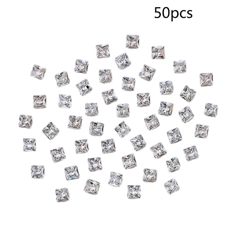 50pcs Square Pointed Bottom Rhinestones DIY Your Art with Sophistication