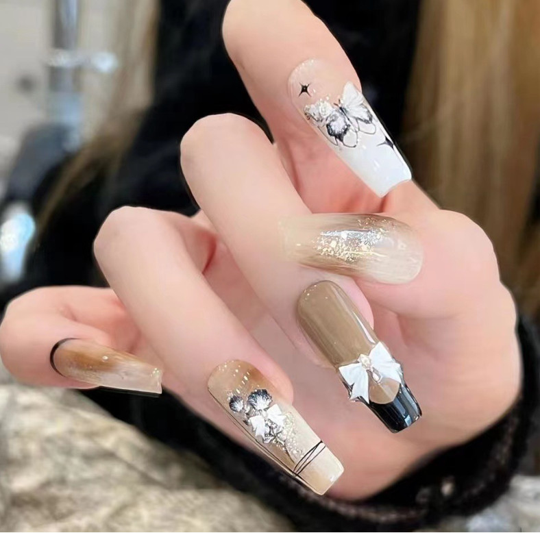 3D Nail Stickers Butterfly Rose Flowers Star Bowknot Decoration DecalsSO164 NS39