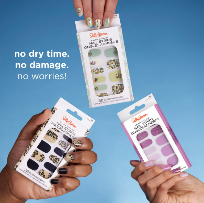Sally Hansen Salon Effects Nail Strips | No UV Light Needed, Call of Blue-ty