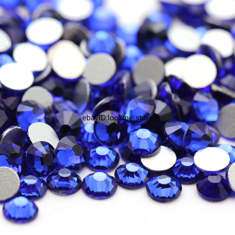 1440pcs Crystal Sapphire Rhinestones FlatBack Glitter Gems for 3D Nail Art Decor