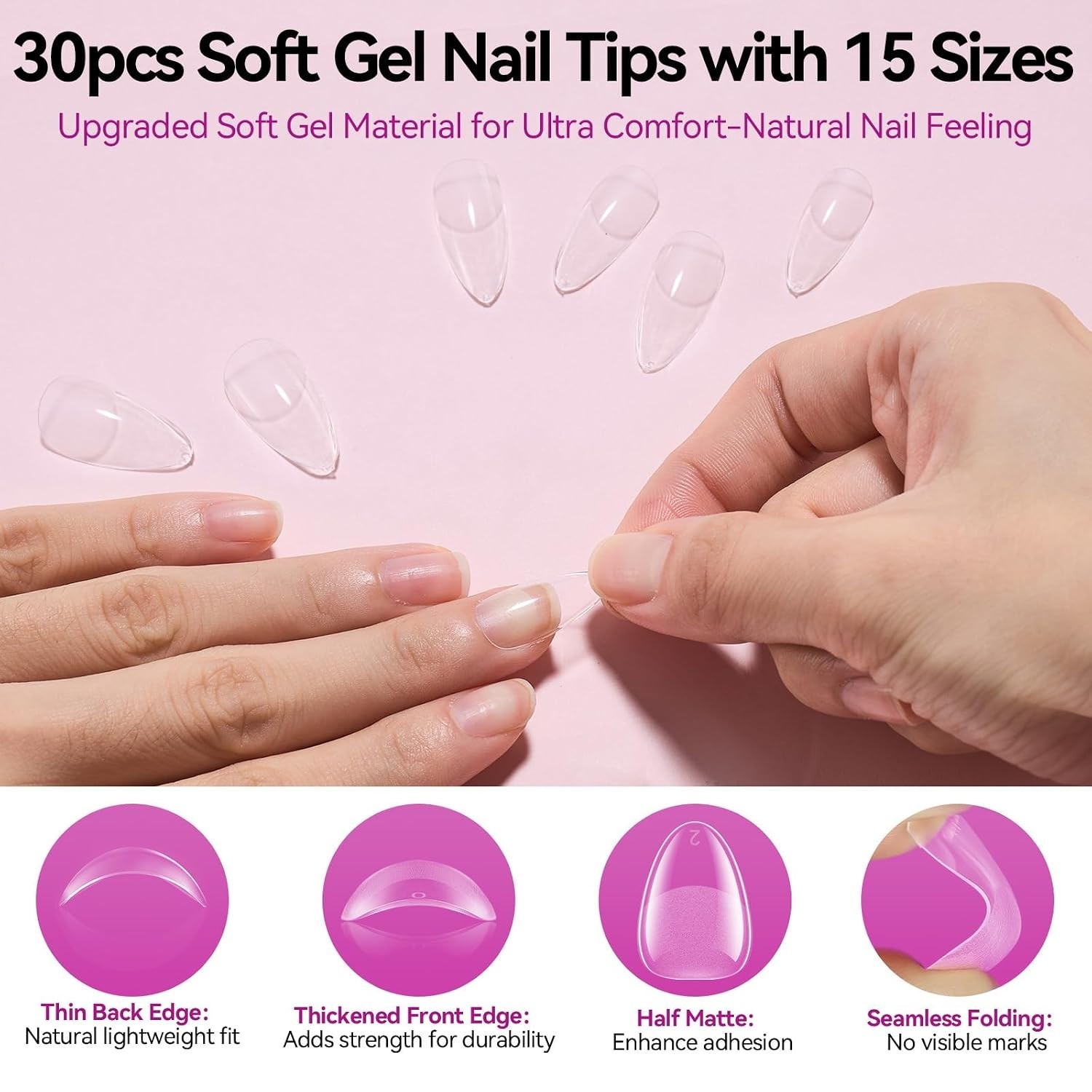 Complete 30pcs Press-On Nail Art Kit with Magnetic Stand & Brushes for Beginners