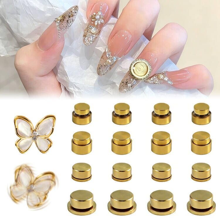 4 Sizes Nail Art Spinners for Spinning Nail Charms, 360° Rotating Bearings, Spin