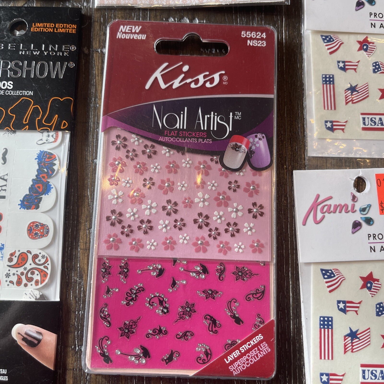 Misc Lot Nail Art Stickers and Tattoos with NIB Plie Wand