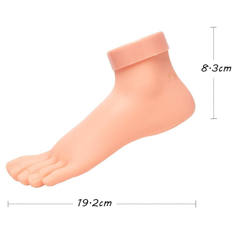 AORAEM Practice Fake Foot Flexible Movable Soft Silicone Fake Foot Tool for Nail