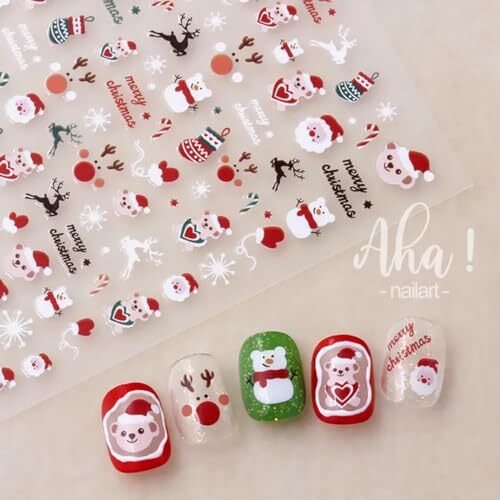 Christmas Nail Stickers Winter Snowman Snowflake Nail Art Stickers 8PCS style1