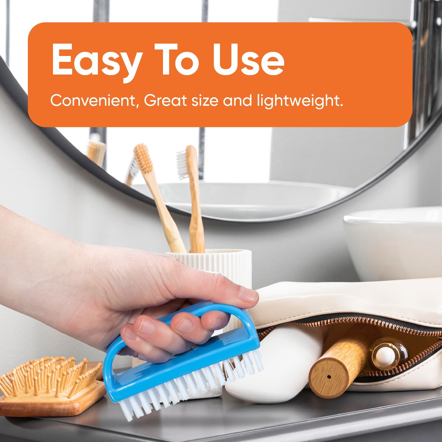 Superio Nail Brush Scrub, Stiff Bristle Cleaning Brush for Toes & Nails, 6 Pack