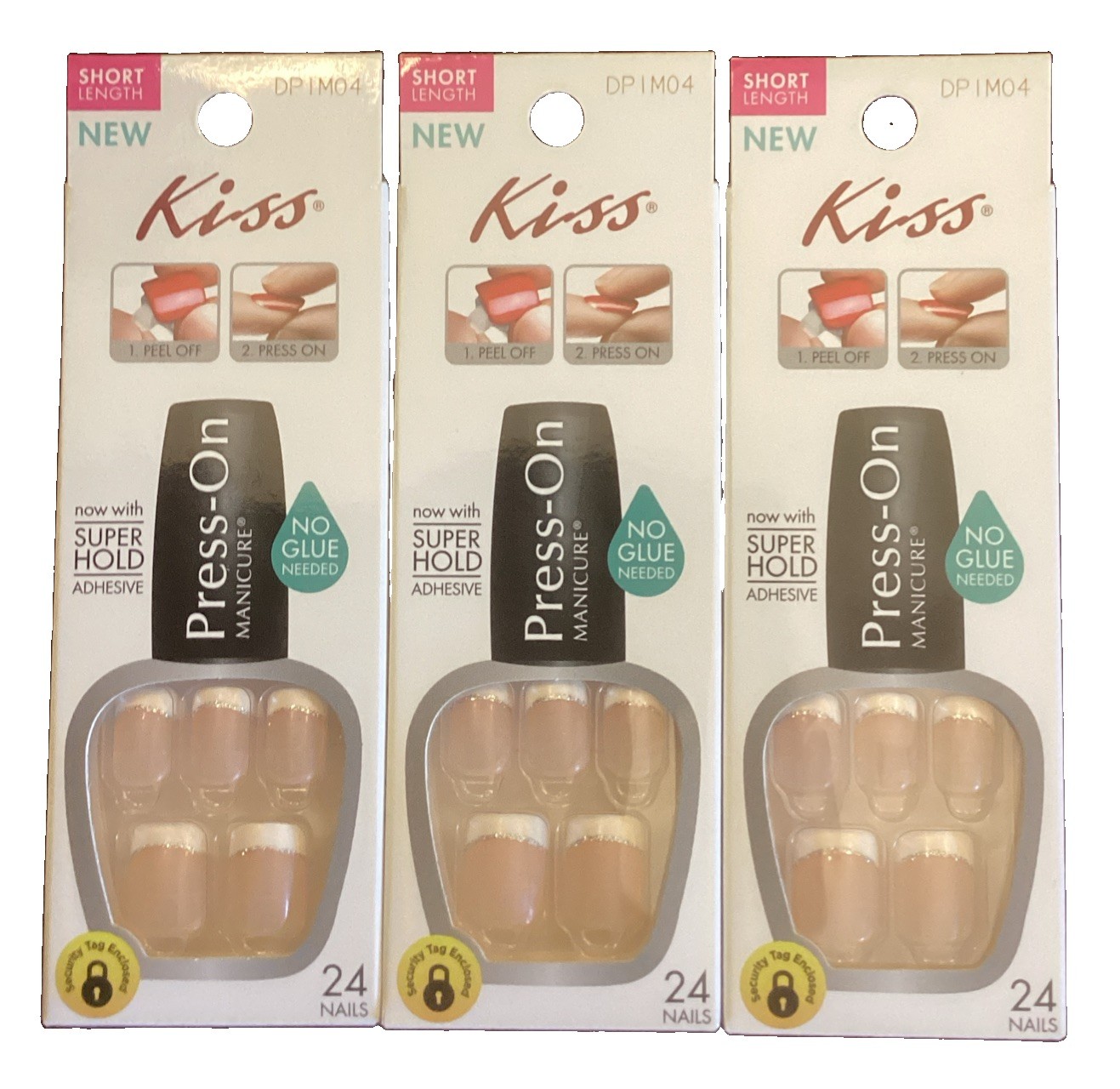 Kiss “Show Off” Press On Nails Super Hold Short Length French FREE SHIPPING!