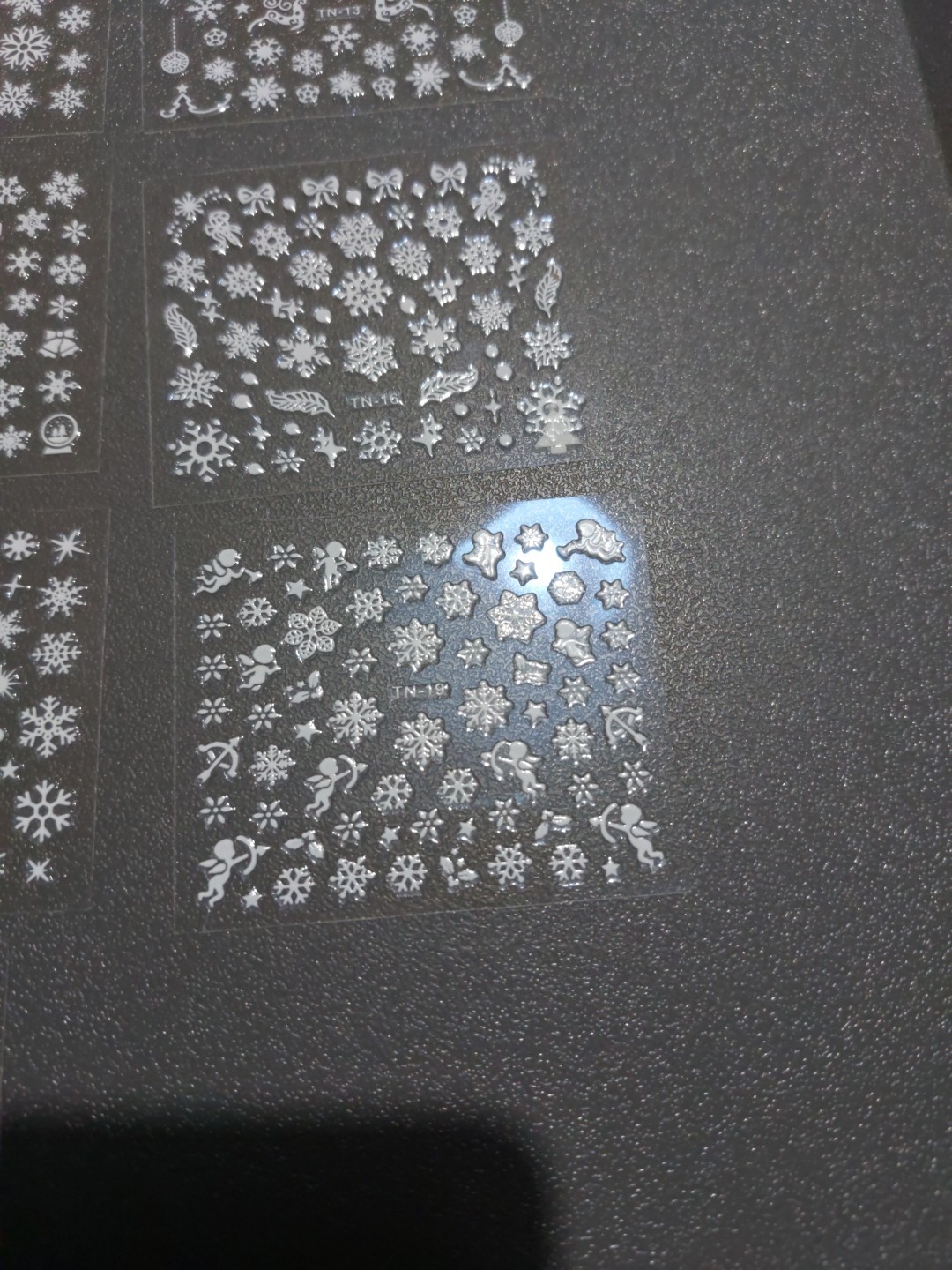 10 X Small Sheets Of White Christmas Nail Art Stickers (D214) New