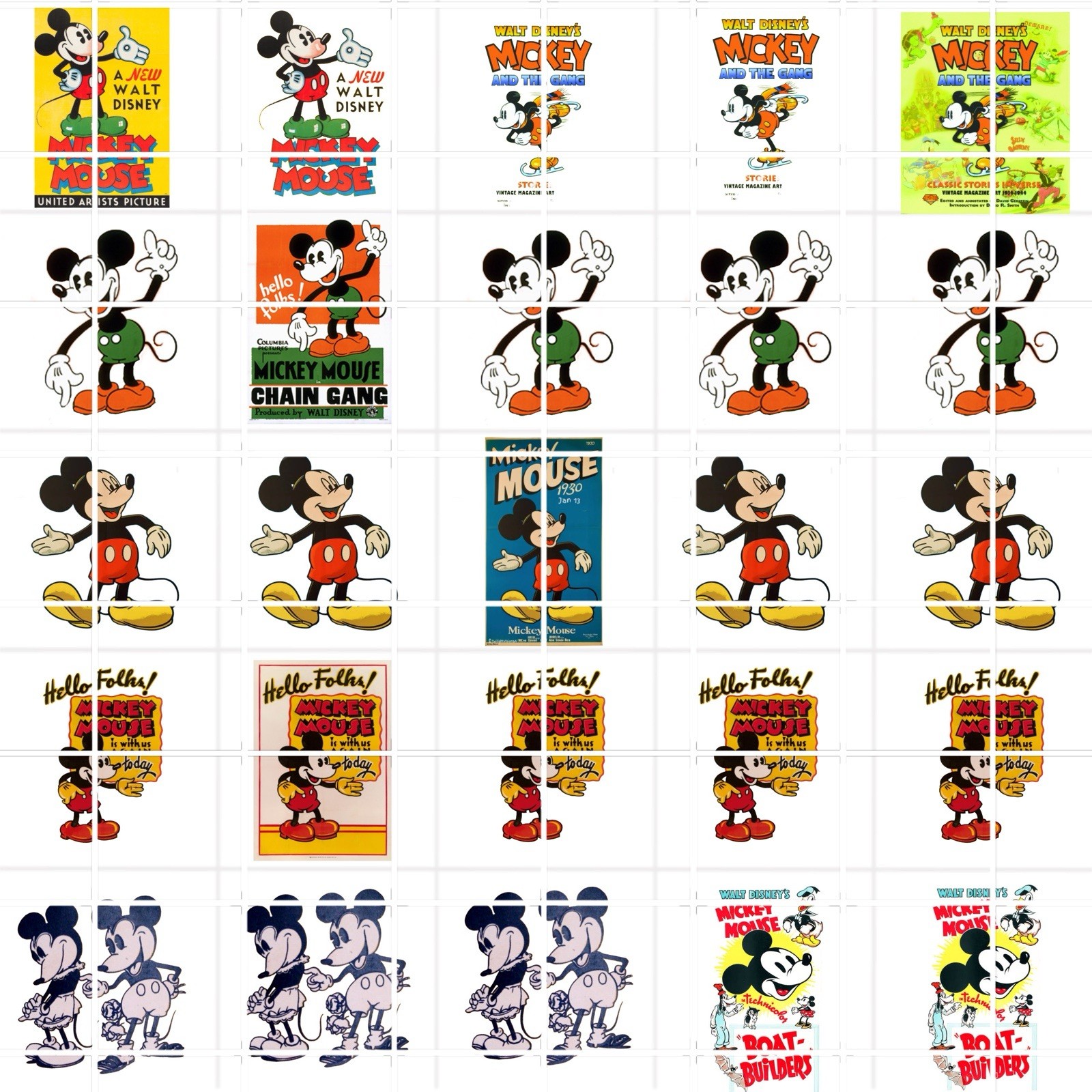 1930’s Mickey Mouse Old Disney Waterslide Nail Decals Set Of 50 Instructions