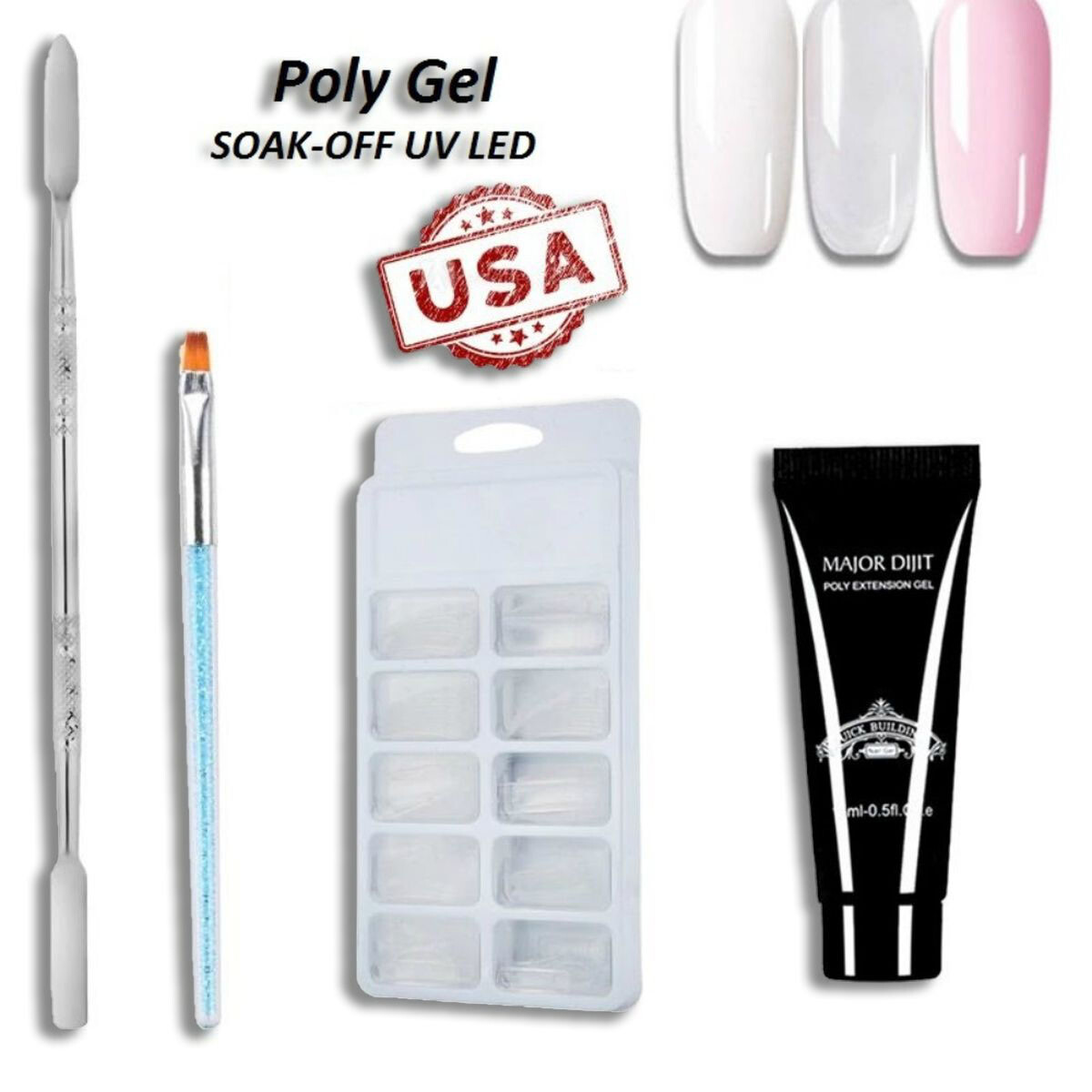 Acrylic Gel Nail Poly Gel Nails Fake Nails Extension Builder Gel Nail Forms Kit