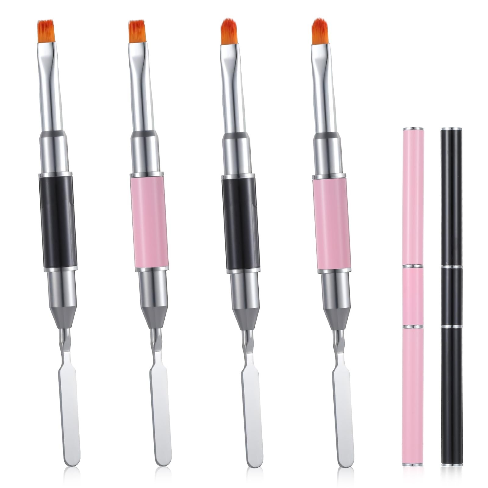 4 Pcs 2 In 1 Polygels Brush, Dual-Ended Polygels Brush, Gel Nail Brushes Buil…