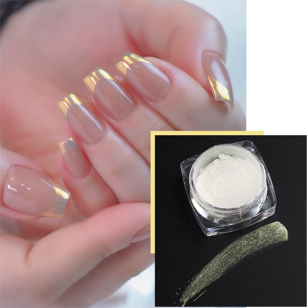 Chrome Nail Powder Metallic Mirror Effect Pigment Pearl Glitter Dust Kit